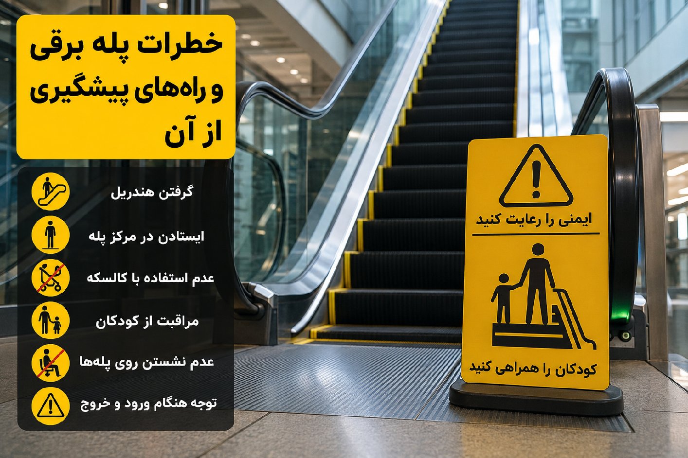 خطرات پله برقی